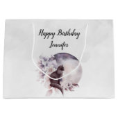 Zwarte Kat met een Magische Volledige maan Groot Cadeauzakje (Voorkant)