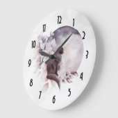 Zwarte Kat met een Magische Volledige maan Grote Klok (Hoek)