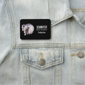 Zwarte Kat met een Magische Volledige maan Naamplaatje (In situ)