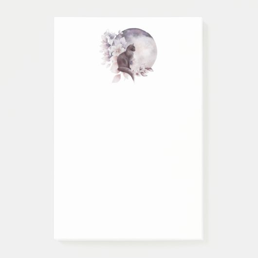 Zwarte Kat met een Magische Volledige maan Post-it® Notes (Voorkant)