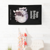 Zwarte Kat met een Magische Volledige maan Spandoek (Insitu)