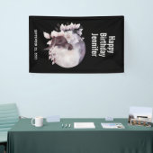 Zwarte Kat met een Magische Volledige maan Spandoek (Beurs)