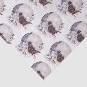 Zwarte Kat met een Magische Volledige maan Tissuepapier (Detail)