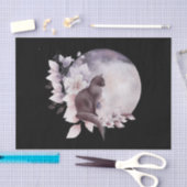 Zwarte Kat met een Magische Volledige maan Tissuepapier (Craft)