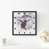 Zwarte Kat met een Magische Volledige maan Vierkante Klok (Huis)