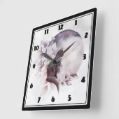 Zwarte Kat met een Magische Volledige maan Vierkante Klok (Hoek)