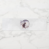 Zwarte Kat met een Magische Volledige maan Waterfles Etiket (Enkel label)