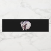 Zwarte Kat met een Magische Volledige maan Waterfles Etiket (Enkel label)