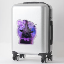 Zwarte kat met een paarse aura