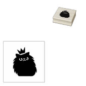 Zwarte kat met een prinsessenkroon rubberstempel (Gestempeld)