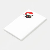 Zwarte kat met een Santa Hat Post-it® Notes (Schuin)