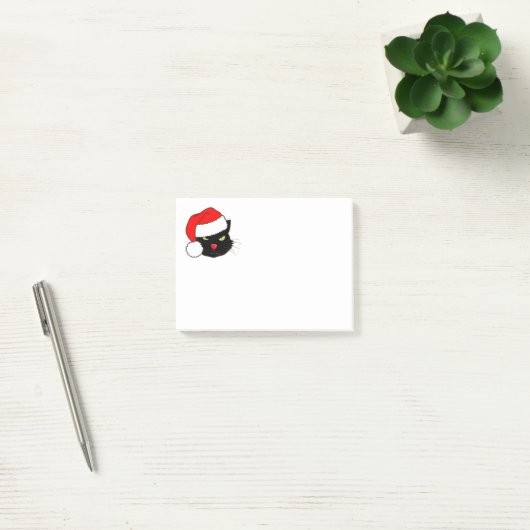 Zwarte kat met een Santa Hat Post-it® Notes (Kantoor)