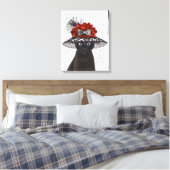 Zwarte kat met Fabulair Pet 2 Canvas Afdruk (Insitu (Slaapkamer))