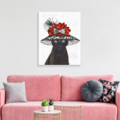 Zwarte kat met Fabulair Pet 2 Canvas Afdruk (Insitu (Woonkamer))