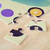 Zwarte Kat met Felgekleurde Achtergrond Legpuzzel (Zijkant)