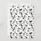 Zwarte kat met geel oyes Halloween Patroon Kaart (Achterkant)