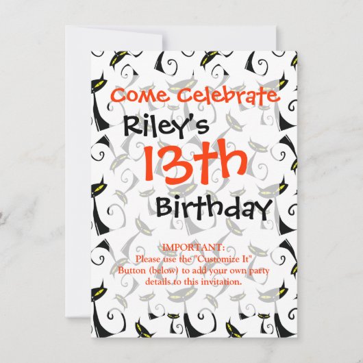 Zwarte kat met geel oyes Halloween Patroon Kaart (Voorkant)