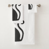 Zwarte kat met gele ogen bad handdoek (Insitu)