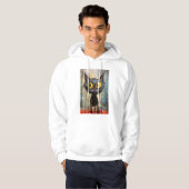 Zwarte kat met gele ogen hoodie (Voorkant volledig)