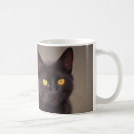 Zwarte kat met gele ogen Mok