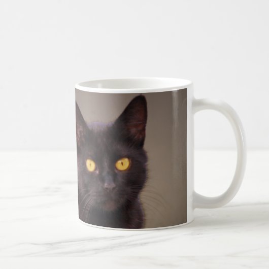 Zwarte kat met gele ogen Mok (Rechts)