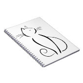 Zwarte kat met getekende lijnen notitieboek (Rechterzijde)