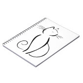 Zwarte kat met getekende lijnen notitieboek (Linkerzijde)
