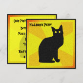 Zwarte kat met gloeiende ogen - kaart (Voorkant / Achterkant)