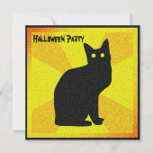 Zwarte kat met gloeiende ogen - kaart (Voorkant)