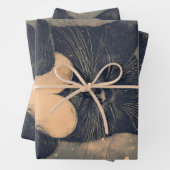 Zwarte kat met gouden hart - Cat's Cosy Love Inpakpapier Vel (In situ)