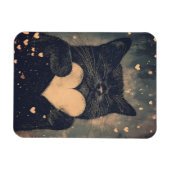 Zwarte kat met gouden hart - Cat's Cosy Love Magneet (Horizontaal)
