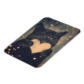 Zwarte kat met gouden hart - Cat's Cosy Love Magneet (Linkerzijde)