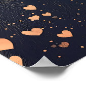 Zwarte kat met gouden hart - Cat's Cosy Love Poster (Hoek)