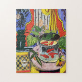 Zwarte kat met gouden vis legpuzzel (Verticaal)