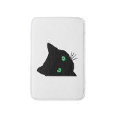 Zwarte kat met groene ogen badmat (Voorkant Verticaal)
