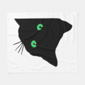 Zwarte kat met groene ogen fleece deken (Voorkant (Horizontaal))