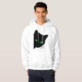 Zwarte kat met groene ogen hoodie (Voorkant volledig)