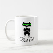 Zwarte kat met groene ogen koffiemok (Links)