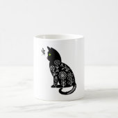 Zwarte kat met groene ogen koffiemok (Center)