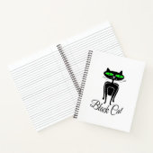 Zwarte kat met groene ogen notitieboek (Binnen)