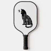 Zwarte kat met groene ogen pickleball paddle (Voorkant)