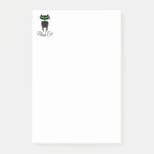 Zwarte kat met groene ogen post-it® notes (Voorkant)