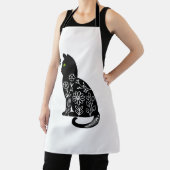 Zwarte kat met groene ogen schort (Insitu)