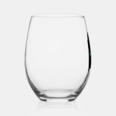 Zwarte kat met groene ogen wijnglas zonder voet (Rechts)