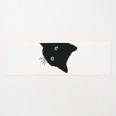 Zwarte kat met groene ogen yogamat (Voorkant (horizontaal))