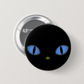 Zwarte kat met grote blauwe ogen ronde button 5,7 cm (Voorkant /achterkant)