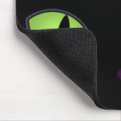 Zwarte kat met grote groene ogen muismat (Hoek)