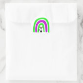 Zwarte Kat Met Halloween Gekleurde Regenboog Ronde Sticker (Tas)