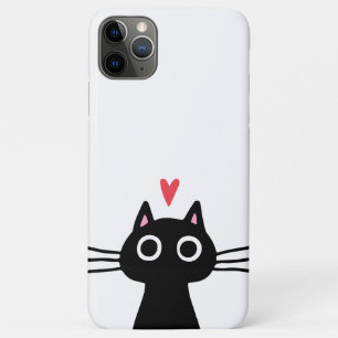 Zwarte kat met hart Case-Mate iPhone case