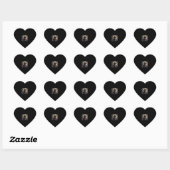 Zwarte kat met heks Pet Halloween Hart Sticker (Vel)